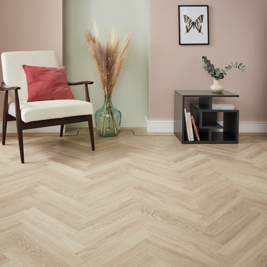 Limed Oak Parquet Herringbone Flooring