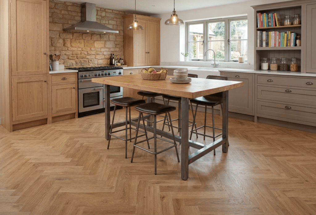 Nottingham Oak Herringbone Vinyl Flooring