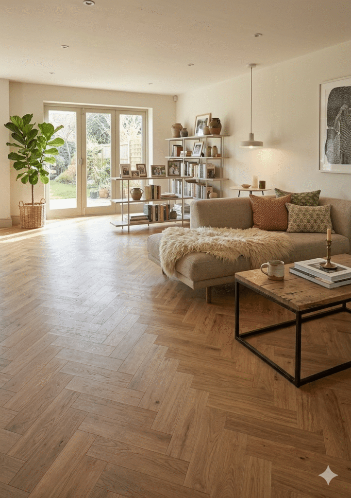 Sherborne Oak Herringbone Vinyl Flooring
